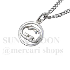 美品 GUCCI グッチ インターロッキング G ロゴ ネックレス ペンダント シルバー925 OJ12