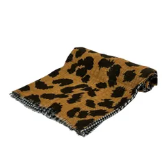 Glen Prince(グレンプリンス) ストール(ショール)美品  - ライトブラウン×ダークブラウン ウール、シルク