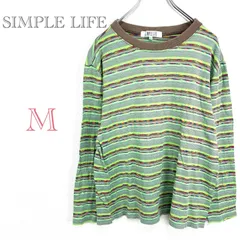 シンプルライフ SIMPLE LIFE【M】レナウン ロンT ボーダー カットソー 綿100%  長袖 カジュアル