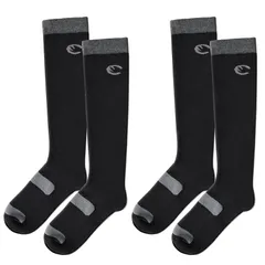 【新品】 [Geekin] スキー靴下 【抗菌防臭・吸湿速乾】 スノボ 靴下 レディース メンズ キッズ スキー ソックス 防寒 冬用 スノーボード あったか ジュニア 2足組 (JP, 数字サイズ, 21.0 cm, 25.0 cm, 黒+黒) 0