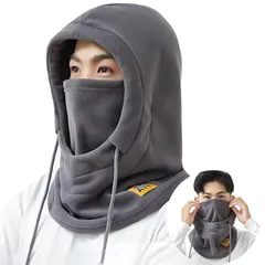 【新品】 [Lavento] ネックウォーマー フェイスカバー 帽子 防寒 【360°極めた暖かさ・ふわりとした着用感】 目出し帽 大きいサイズ フードウォーマー ネックカバー フェイスガード ヘルメット対応 冬用 息苦しくない 首長タイプ 防寒防風 秋冬 1