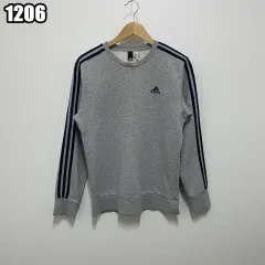 M アディダス ADIDAS 三角ロゴ サイドライン スウェット グレー