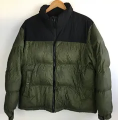 ジーユー ヒートパデッドスタンドカラーブルゾン メンズ M カーキ×ブラック 3012202512100070