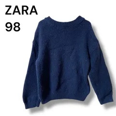 a1415 【ZARA/ザラ】キッズ ケーブルニット風セーター ネイビー 98cm