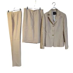 ZM1655 LANVIN ランバン セットアップ 上下 3点 ジャケット パンツ スカート ベージュ レディース 42