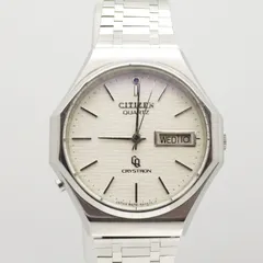 【希少】CQ クリストロン シチズン Quartz メンズ腕時計 8角 オクタゴン ホワイト ウルトラマン LED点滅 電子帰零装置 稼働品 ヴィンテージ レトロ 1974年