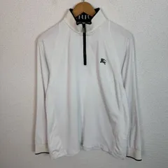 BURBERRY GOLF バーバリーゴルフ ハーフジップ カットソー ロゴ刺繍 ホワイト Lサイズ メンズ 古着 スポーツMIX クラシック