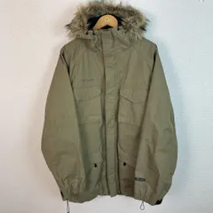 Columbia コロンビア マウンテンパーカー Titanium ロゴ刺繍 カーキ XLサイズ メンズ 古着 アウトドア ストリート　アメカジ　ドローコード