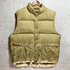 80's L.L.Bean エルエルビーン ダウンベスト アウター ナイロン ライト 軽量 ベージュ メンズ ヴィンテージ オールド SG385-7