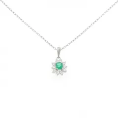 PT900/PT850 エメラルド ネックレス 0.13CT