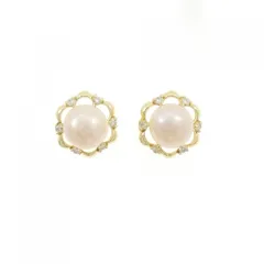 K18YG 淡水パール ピアス 7.5mm