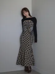 ワンピース andmary Heart stitch long dress black andmary Lady like long dress ブラック ANDMARY】Lady like long dress