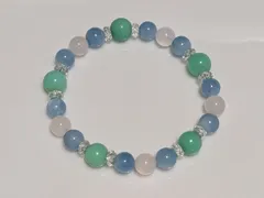 パワーストーン　天然石　ハンドメイド　ブレスレット　アクアマリン他　17cm　No.726