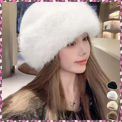 送料無料  ふわふわファーハット暖かいバケットハット もこもこバケハ ファー帽子レディース秋冬 大人可愛いハットきれいめ 小顔帽子シンプルおしゃれ 保温防風防寒帽子アウトドア 耳あったか帽子大人 韓国風 ぼうし厚手 お出掛け 寒さ対策