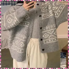 送料無料  ノルディック柄ニットカーディガン 北欧風 ニットアウター レディース カジュアル秋冬ニットクルーネック レトロニットトップスジャカードセーター 着やせ前開きニット 長袖ニット羽織り春 韓国風ニット可愛い お洒落 体型カバー
