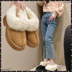  スエード調 ショートムートンブーツ厚底靴 ボリュームファー ショートブーツ もこもこムートンシューズ 暖かい冬ブーツ カジュアル 美脚ボアシューズ あったか防寒靴 ウィンターブーツ黒 冬ブーツレディース 厚底ブーツふわふわ