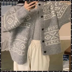  ノルディック柄ニットカーディガン 北欧風 ニットアウター レディース カジュアル秋冬ニットクルーネック レトロニットトップスジャカードセーター 着やせ前開きニット 長袖ニット羽織り春 韓国風ニット可愛い お洒落 体型カバー