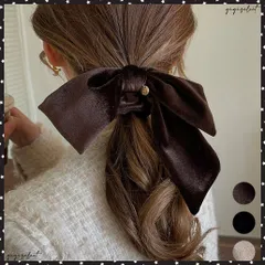  リボン付きシュシュ ヘアゴム 韓国風 レディース ヘアバンド ヘアアレンジ 無地 髪留め 髪飾り オルチャン おしゃれ 大人 可愛い オフィスカジュアル 雑貨 きれいめヘアアクセ 卒業式 入学式小物 韓国ファッション