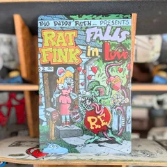 送料無料!ちょうどいいブリキ看板 【 RAT FINK ( ラットフィンク ) 】 『 FALLS in LOVE 』METAL SIGN / メタルサイン / ブリキ看板 / サインボード / ビンテージ加工〚アメリカン雑貨 アメトイ〛