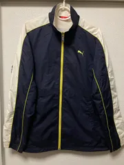 美品　PUMA   ナイロンジャケット　アイボリー×ネイビー　0