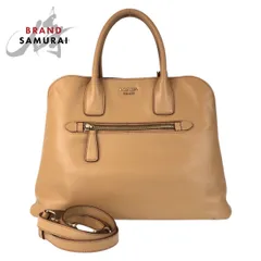 美品 PRADA プラダ サフィアーノ ベージュ ゴールド金具 レザー ハンドバッグ ショルダーバッグ 2way レディース 501988【中古】