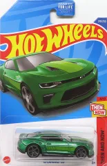 【中古】ミニカー 1/64 18 CAMARO SS(メタリックグリーン) 「Hot Wheels THEN AND NOW」 [HCV82]