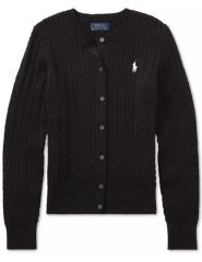 ポロラルフローレン ケーブル編み ケーブル ニット ガールズ 黒