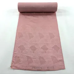 反物 秀品 色無地 地紋 ピンク 正絹 【中古】