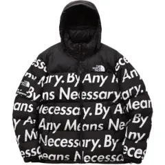 15FW Supreme X THE NORTH FACE ザノースフェイス レタリング Nuptse(ヌプシ) (ブラック) L