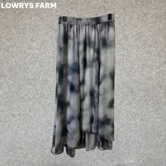 LOWRYS FARM タイダイ模様 アシメフレアロングスカート グレー Fサイズ