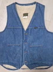 80s Made in USA Wrangler(ラングラー) ウォーク シープスキン デニムベスト
