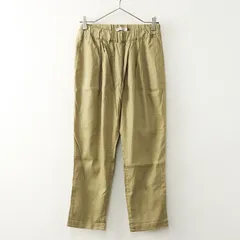 トラバイユマニュアル TRAVAIL MANUEL リネンレーヨン タックテーパードパンツ S ベージュ/ボトムス 麻【2400014503241】