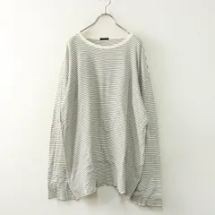 リノ LENO コットン ボーダー カットソー 1/オフホワイト トップス 長袖 ブラウス Tシャツ ロング オーバーサイズ【2400014496536】のサムネイル