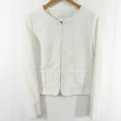 エニィスィス エニシス anySiS ツイード ノーカラー ジャケット 3 アイボリー ラメ kz11545