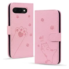 【新着商品】9A 携帯ケース Pixel 用のGoogle 用のGoogle 人気 カード収納 スタンド機能 PUレザー カード入れ かわいい猫の足模様 内蔵マグネット ケース ケース 用のグーグルピクセル9a 適用Google 幸せな子猫 カバー ぐーくるぴ