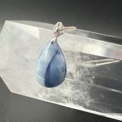 ヴィンテージネックレス 高純度シルバー960 天然石 ラピスラズリ 雫形 