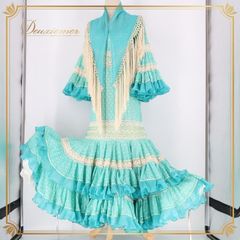 フラメンコ 衣装 ワンピース ドレス フリル レース スペイン製