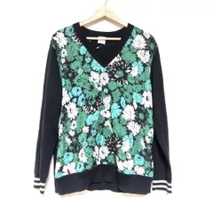 PaulSmith(ポールスミス) 長袖カットソー サイズXL レディース - 黒×マルチ Vネック/花柄