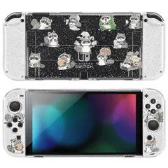 新品 DLseego Switch Oled 用 ケース クリアケース スイッチ有機el カバー 透明スイッチカバー 有機elモデルケース raccoon 柄 Switch クリアカバー 分体式カバー PC素材 超軽量 耐衝撃 取り外し簡単 傷つけ防止 全面保