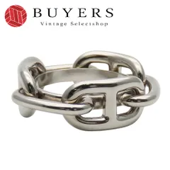 【中古】 エルメス スカーフリング シェーヌダンクル BIJOUTERIE FANTAISIE メタル シルバー メッキ アクセサリー 小物 レディース 女性 HERMES