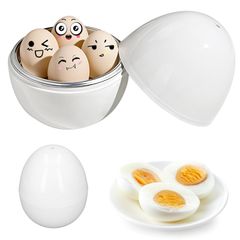 Brand new egg boiler/egg maker for 4 eggs, easy to use in the microwave, egg steamer, and easy to use for soft-boiled and hard-boiled eggs. White, 15.9x13.3cm.
