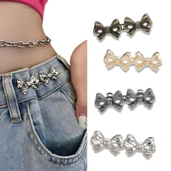 新品 ウエスト調整ボタン ウエスト調整クリップ 縫い目ない ウエストバックル ゆるゆるのジーンズ/ズボン/スカート/Tシャツ/パーカーなどを調節する取り外し可能ボタン 調節可能 交換用（4色セット）