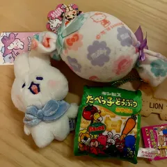 ぬいぐるみ キーホルダー セット ペコちゃん ハローキティ キャンディ タベコ ビスケット うさぎ