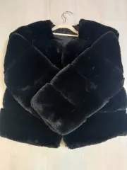 ブラックファー ジャケット ショート コート