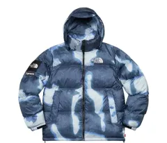 L シュプリーム THE NORTH FACE ザノースフェイス ブリーチ ブリーチド ヌプシ ダウン ブルー