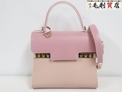 DELVAUX デルヴォー ハンドバッグ Tempete PM タンペート ピンク ボックスカーフ AA0505AAM0ARFDO 美品 【中古】 バッグ
