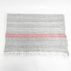 LAPUAN KANKURIT 大判ストール ウール 柄 ブランケット グレー ホワイト レディース ラプアン カンクリ【中古】5-1128T◎ LAPUAN KANKURIT 大判ストール ウール 柄 ブランケット グレー