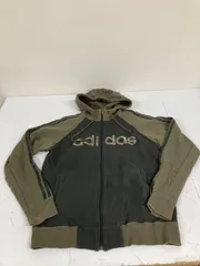 送料無料★adidas アディダス★スウェットパーカー　ジップアップパーカー★メンズ　Mサイズ★カーキ　#71212saj