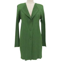 極美品✨プリーツプリーズ　ロングカーディガン　サイズ5 大きいサイズ　グリーン 2026年最新】イッセイミヤケ プリーツプリーズ カーディガンの人気