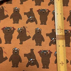 くまさん裏起毛ニット生地